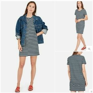 Everlane The Beach Tee Striped Short Sleeve Dress